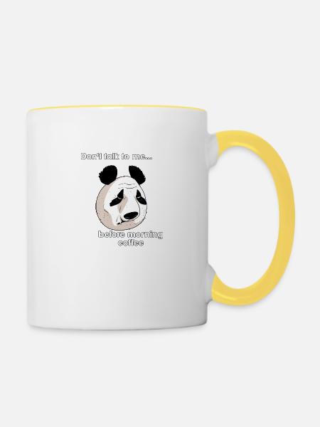 Morgenkaffee (englische Version) - Tasse zweifarbig - Weiß/Gelb