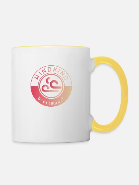 Surfen - Tasse zweifarbig - Weiß/Gelb