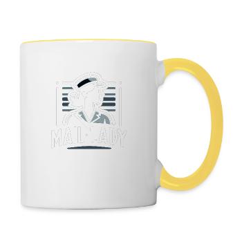 Postfrau - Tasse zweifarbig - Weiß/Gelb - Rechts