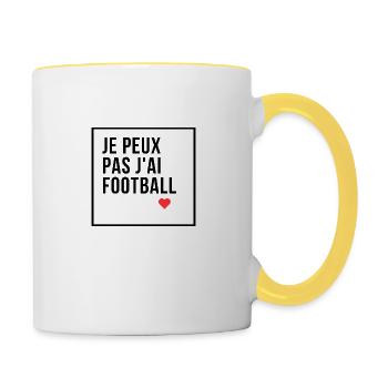 Football - Fußball - Fútbol - Calcio - Foot - Cool - Tasse zweifarbig - Weiß/Gelb - Rechts