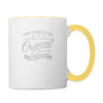Original 2012 Vintage Rétro 2012 Anniversaire 2012 - Mug contrasté - blanc/jaune - Droite