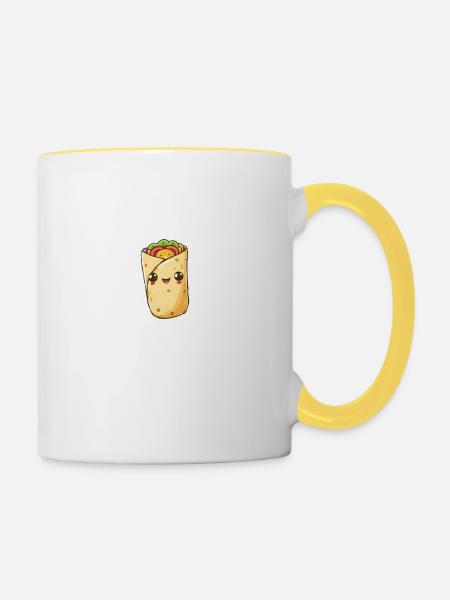 Appetitlicher Wrap Kebab Cartoon - Tasse zweifarbig - Weiß/Gelb