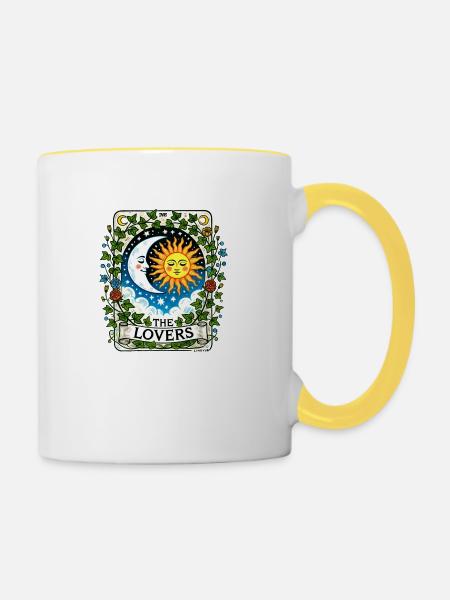 Das Tarot der Liebenden - Tasse zweifarbig - Weiß/Gelb