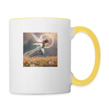 A flying luminous fairy - Contrasting Mug - white/yellow - Right