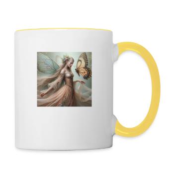 Schmetterlings-Fee. - Tasse zweifarbig - Weiß/Gelb - Rechts