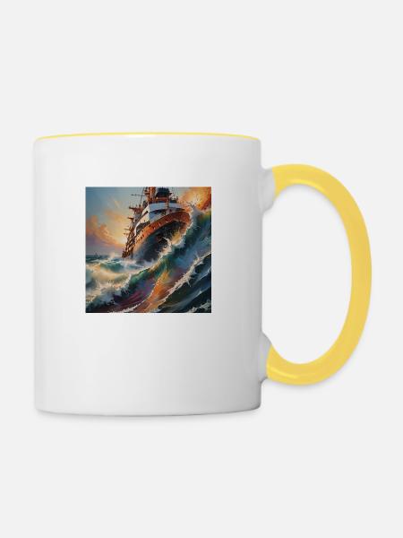 Ship Sea1 - Tasse zweifarbig - Weiß/Gelb