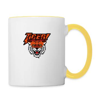 Pion Tigre Panko orange 3 - Mug contrasté - blanc/jaune - Droite
