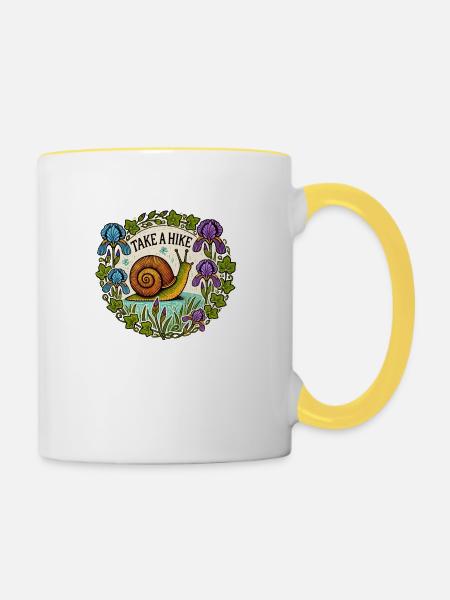 Machen Sie eine Wanderung - Tasse zweifarbig - Weiß/Gelb