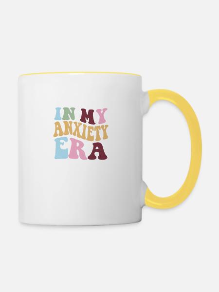 anxiety era - Tasse zweifarbig - Weiß/Gelb