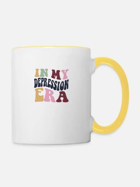 depression era - Tasse zweifarbig - Weiß/Gelb