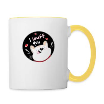 Dog Korean - Japanese Style 09 - Contrasting Mug - white/yellow - Right