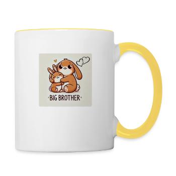 Big Brother-Großer Bruder Hase - Tasse zweifarbig - Weiß/Gelb - Rechts