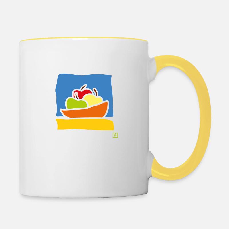 apple - Contrasting Mug - white/yellow
