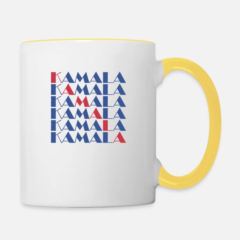 KAMALA - Tasse zweifarbig - Weiß/Gelb