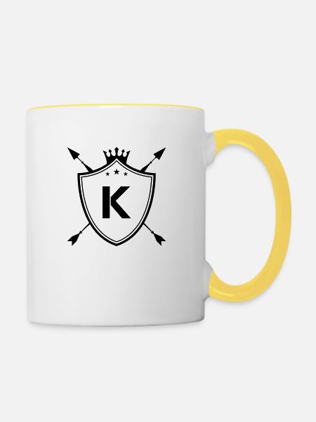 wappen k - Tasse zweifarbig - Weiß/Gelb