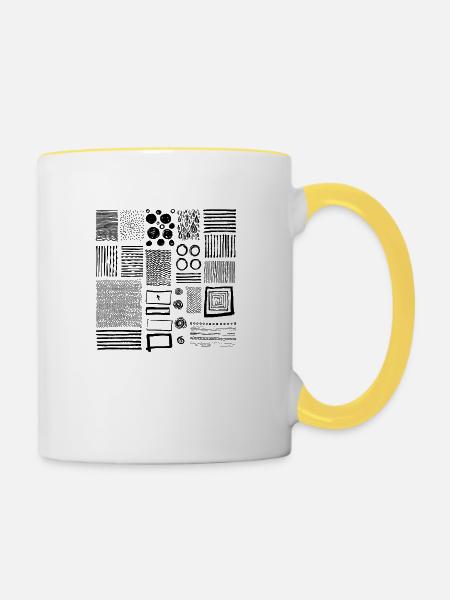 Grafik - Tasse zweifarbig - Weiß/Gelb