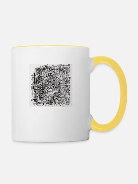 240127 e020 - Tasse zweifarbig - Weiß/Gelb