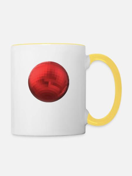 Rote Kugel - Tasse zweifarbig - Weiß/Gelb