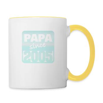 Papa 2005 - Tasse zweifarbig - Weiß/Gelb - Rechts