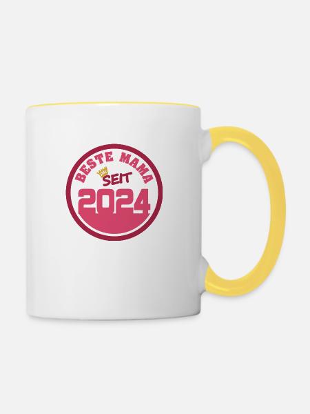 2024 - Tasse zweifarbig - Weiß/Gelb