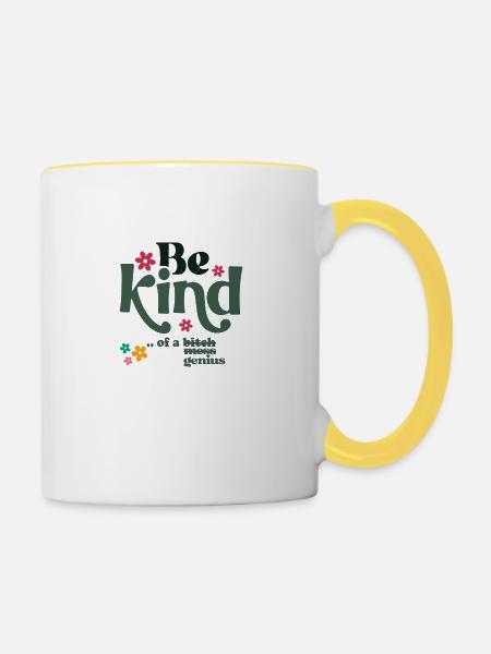 Sei nett von einem - Tasse zweifarbig - Weiß/Gelb
