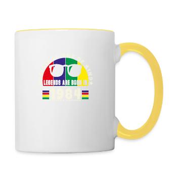 Original - Einzigartiges Geburtstagsgeschenk aus dem Jahr 1984. - Tasse zweifarbig - Weiß/Gelb - Rechts