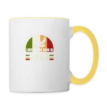 1983 Vintage Geburtstag Legende Geschenk - Tasse zweifarbig - Weiß/Gelb - Rechts