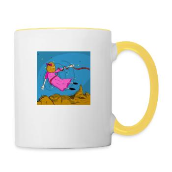 Traum - Tasse zweifarbig - Weiß/Gelb - Rechts