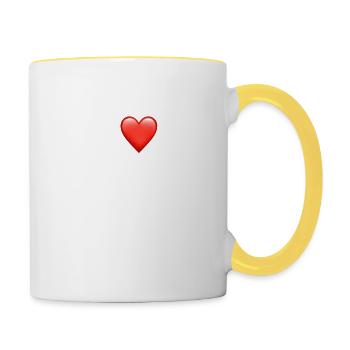 Je M’aime, l’amour de soi, assez de confiance en soi, du courage - Mug contrasté - blanc/jaune - Droite
