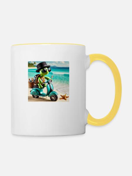 Strand-Bösewicht - Tasse zweifarbig - Weiß/Gelb