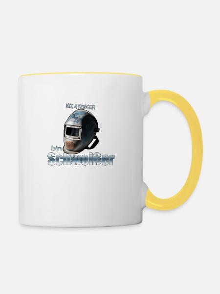 Ich bin ein Schweißer - Tasse zweifarbig - Weiß/Gelb
