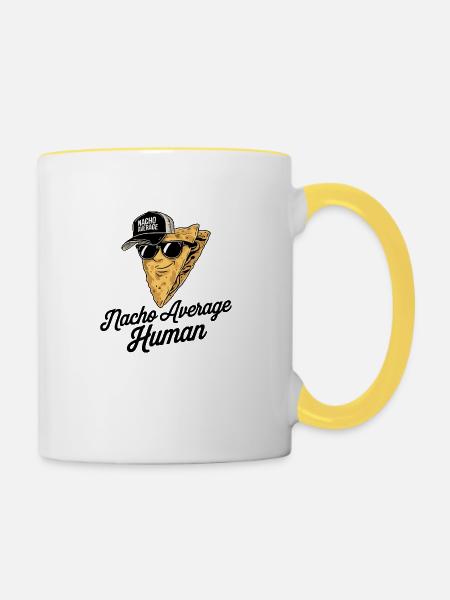 Nacho Durchschnittlicher Mensch - Tasse zweifarbig - Weiß/Gelb