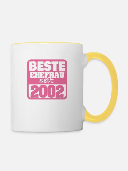 2002 - Tasse zweifarbig - Weiß/Gelb
