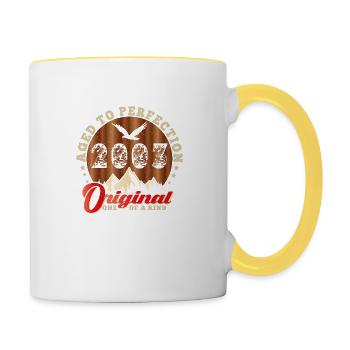 Kultiges Jubiläum 2003 - Tasse zweifarbig - Weiß/Gelb - Rechts