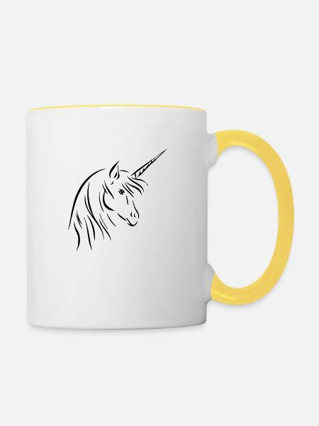 unicorn - Tasse zweifarbig - Weiß/Gelb