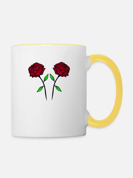 rosen - Tasse zweifarbig - Weiß/Gelb