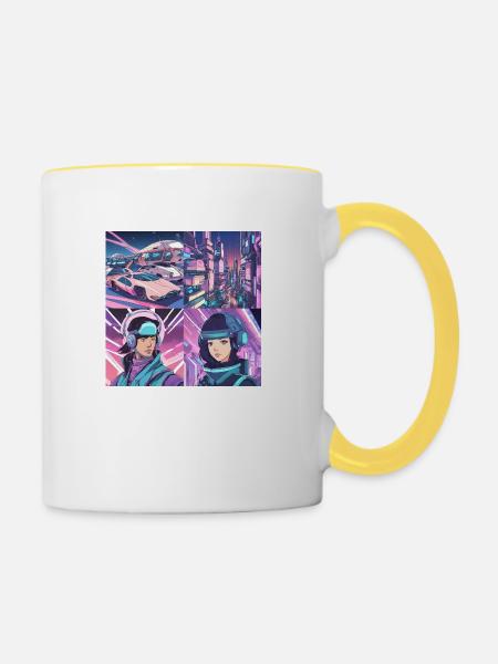 Future Space - Tasse zweifarbig - Weiß/Gelb
