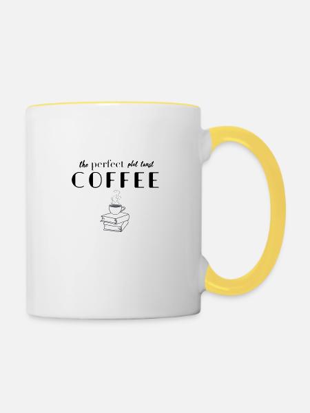 Plot twist Coffee - Tasse zweifarbig - Weiß/Gelb