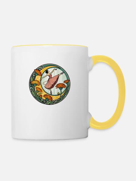 Ballerina - Tasse zweifarbig - Weiß/Gelb