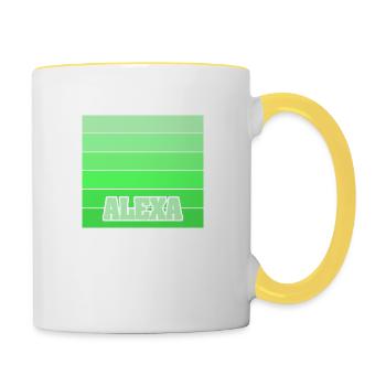 Tochter Alexa - Tasse zweifarbig - Weiß/Gelb - Rechts