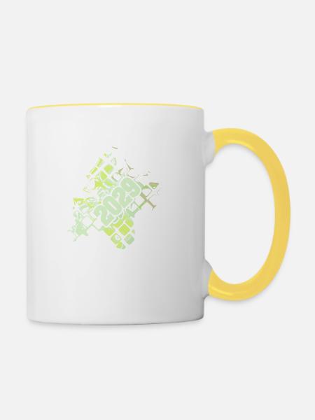 Style 2029 - Tasse zweifarbig - Weiß/Gelb
