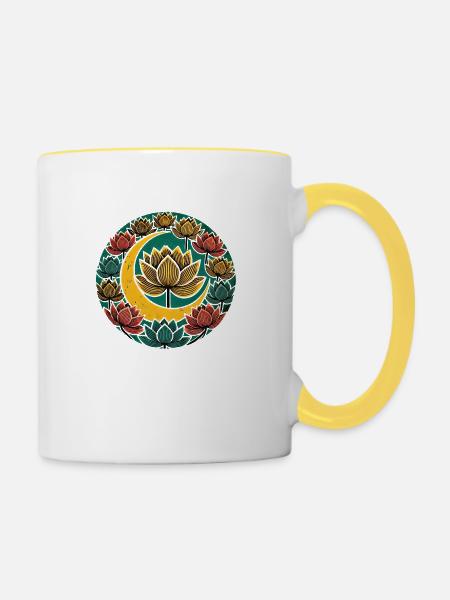 Lotus - Tasse zweifarbig - Weiß/Gelb