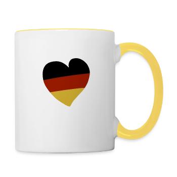 Allemagne Cœur - Mug contrasté - blanc/jaune - Droite