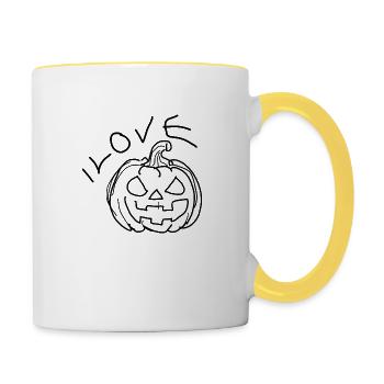 I love pumpkin - Contrasting Mug - white/yellow - Right
