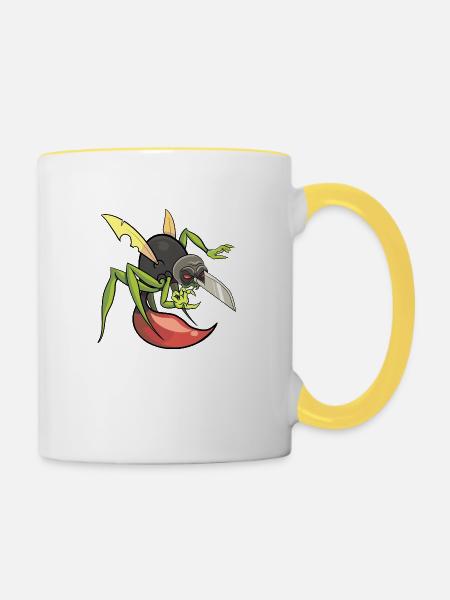 Das Moskitonetz - Tasse zweifarbig - Weiß/Gelb