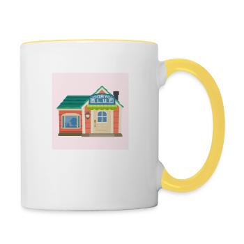 Video Game Inspired Cottage - Contrasting Mug - white/yellow - Right