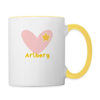 Arlberg - Skireise - Skifahren - Skiurlaub - Tasse zweifarbig - Weiß/Gelb - Rechts