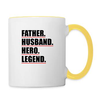 Witziger Vaterspruch - Tasse zweifarbig - Weiß/Gelb - Rechts