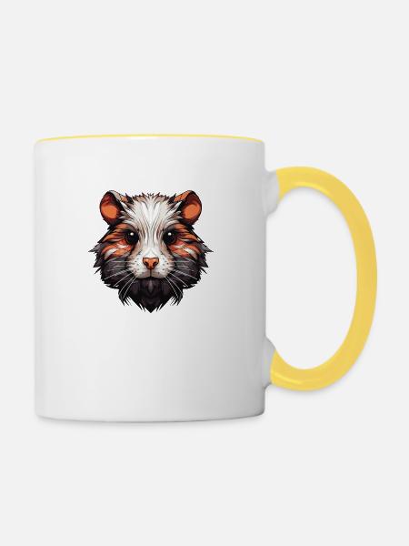 Hamster Tier - Tasse zweifarbig - Weiß/Gelb