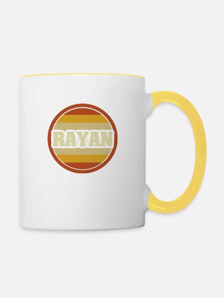 Vorname Rayan - Tasse zweifarbig - Weiß/Gelb